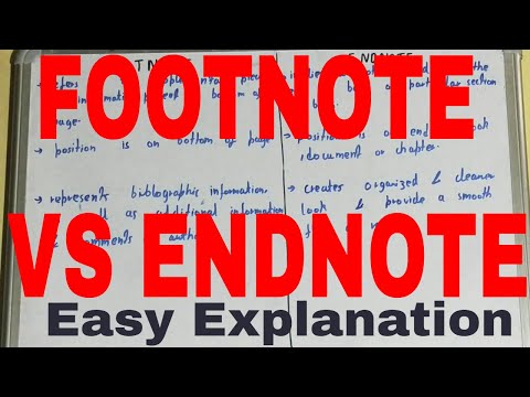 Footnote vs Endnote|Difference between footnote and endnote|Footnote and endnote difference