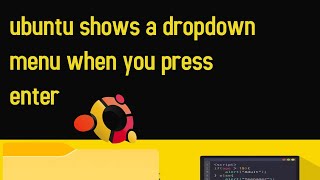 How to fix "ubuntu shows a dropdown menu when you press enter"
