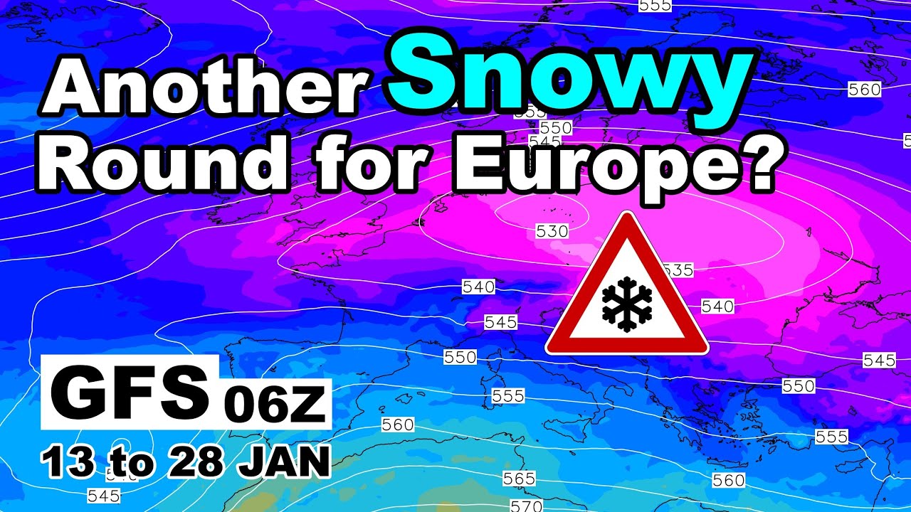 Scenario for a second round of snow at the end of January over Europe | GFS  6z, Jan 13 to Jan 28