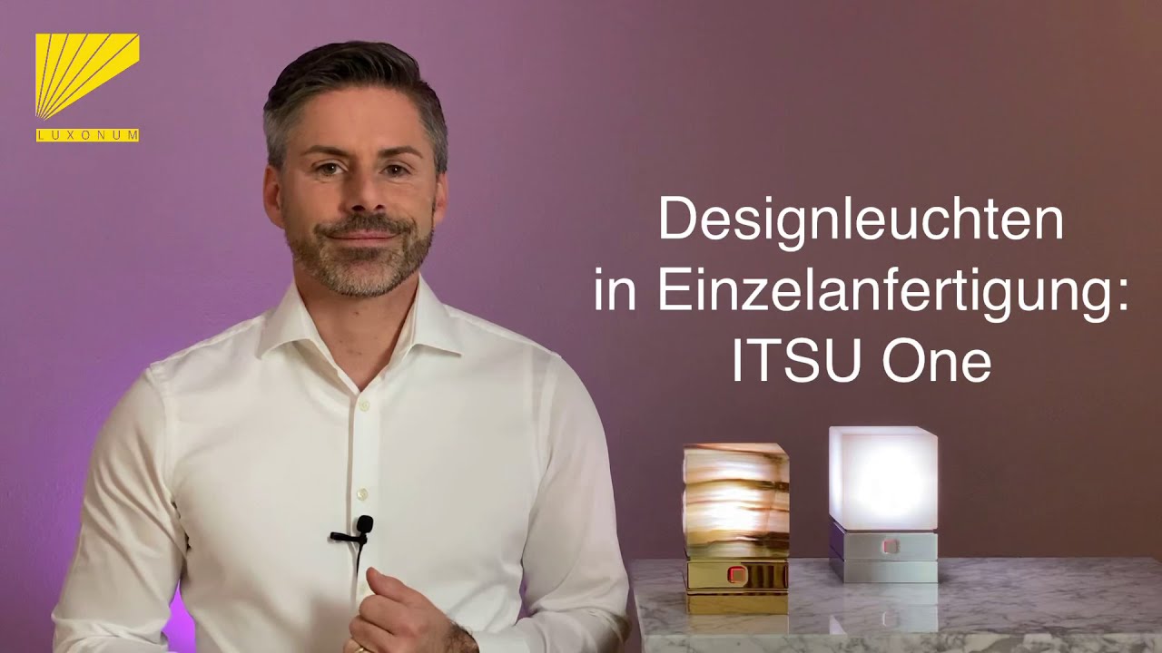 Vorstellung mobile Designleuchte aus Onyx-Marmor, Einzelanfertigung und Unikate: ITSU One [Deutsch]