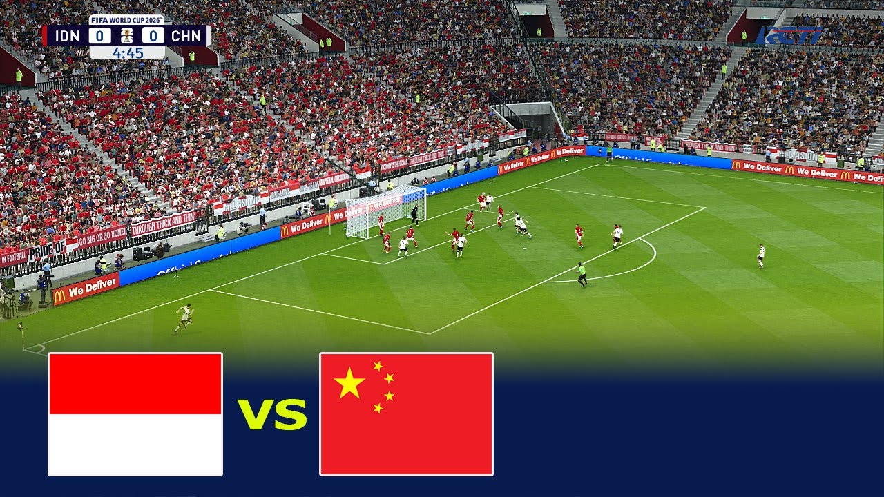 INDONESIA vs CHINA | Qualifying tournament for the World Football Championship in the AFC zone | PES