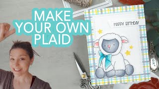 Use Copic Markers with a Stencil and Make an Easy Plaid Background Fast!