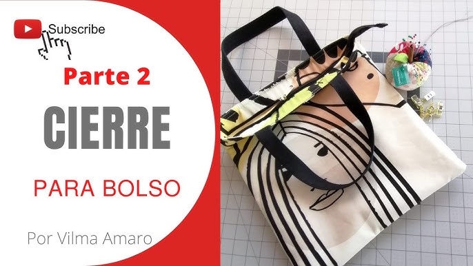 bolso de tela con cremallera con bolsillito dentro - Artesanum