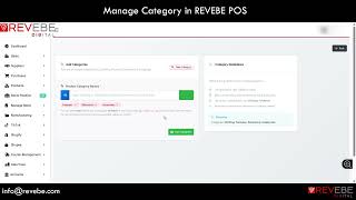 Category Mangement in REVEBE DIGITAL POS SYSTEM  | Real-Time Shopify Sync