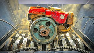 Shredder Vs Giant Peter Engine! Extreme Heavy Shredding Machinery Destruction