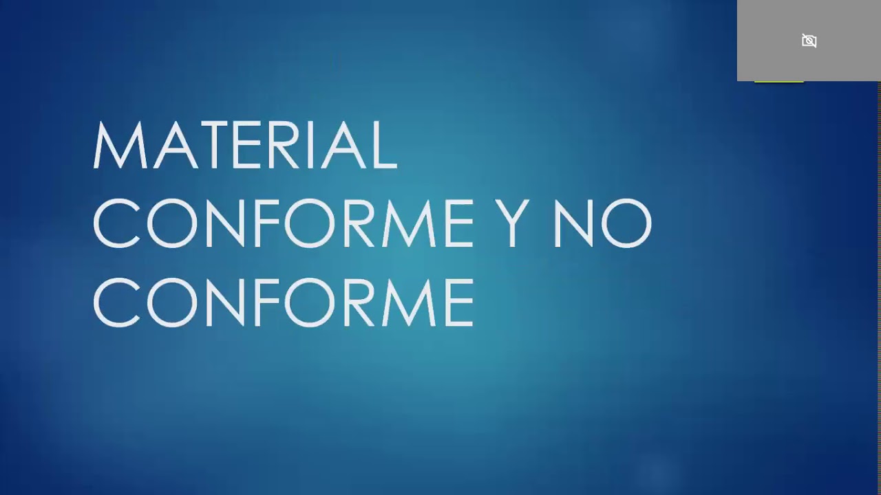 MATERIAL CONFORME Y NO CONFORME - YouTube