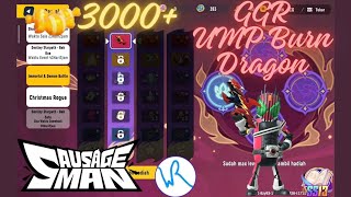 SausageMan, "Gacha Gameplay Review(GGR) UMP Burn Dragon" Spend 3000+ Candy🔥🔥🔥 screenshot 5