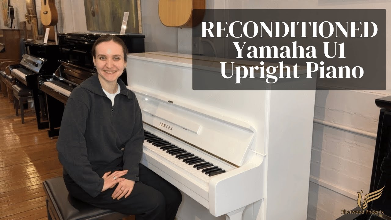 Yamaha U1 Upright Piano in White Polyester | Reconditioned | Review & Demo | Sherwood Phoenix