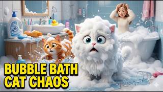 Funny Cat Animation | Mochi’s Epic Bubble Bath Disaster 🫧🐾