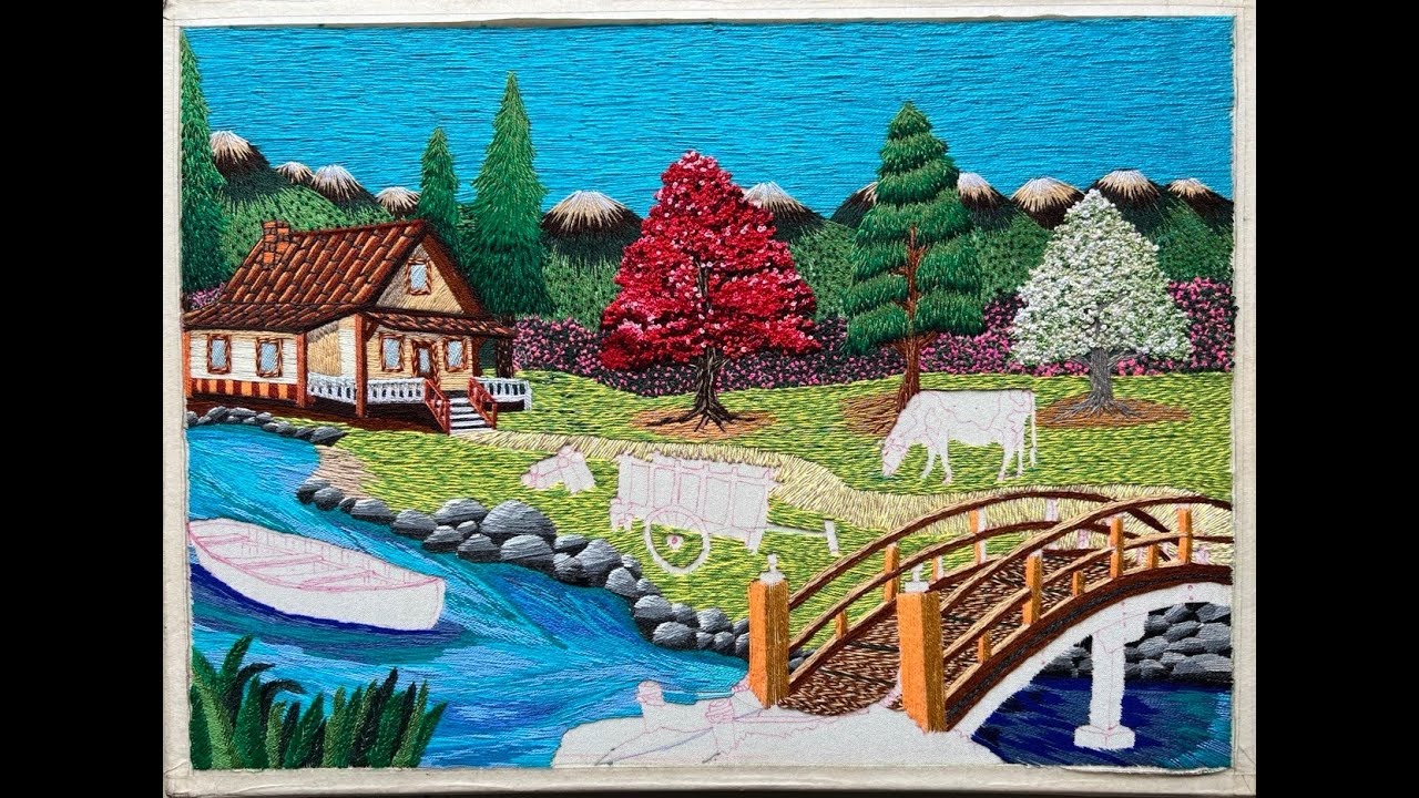 - Bordado del Puente paso a paso, parte 2.  Proyecto No. 13. (26/38) #handbroidery #bordaramano