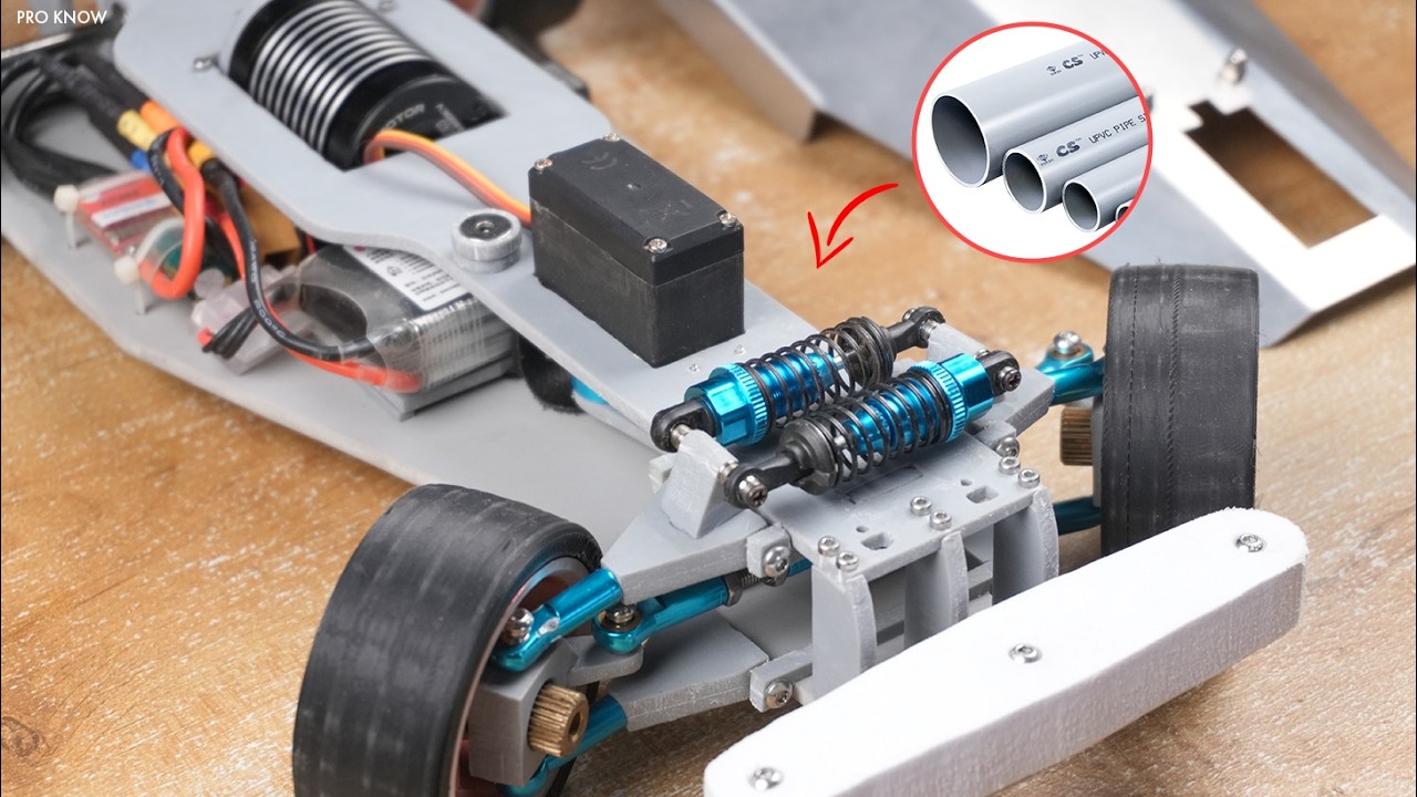 Handcrafted RC Drift Car Made from PVC Pipe - DIY 1:10 Scale RC Drift Car