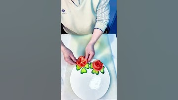 Simple and easy plate decoration tutorial #plating skills #fruit and vegetable modeling #creative p
