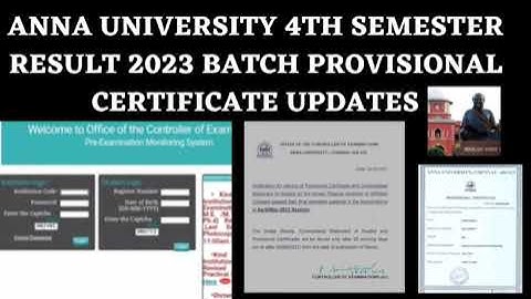 Anna University 2023 4th semester result & certificate update