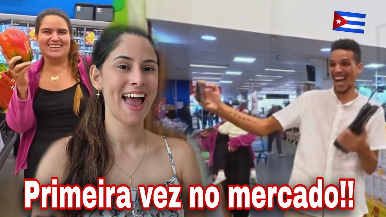 Cubanos se surpreendem ao ver um mercado no Brasil pela primeira vez