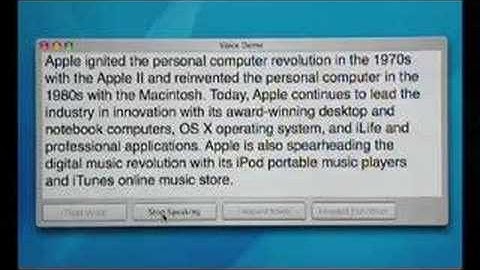 Text-to-speech in Mac OS X Leopard