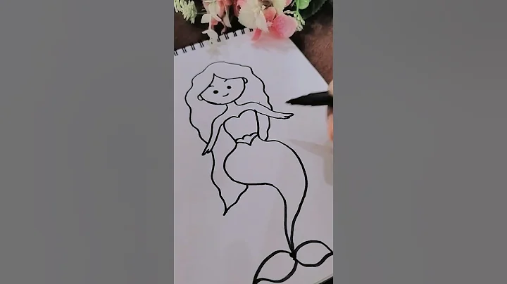how to draw a mermaid 🧜‍♀️🧜‍♀️..easy drawing video 🖌️🖌️✨