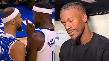 Jimmy Butler gets annoyed after asked about getting into it with Jalen Suggs