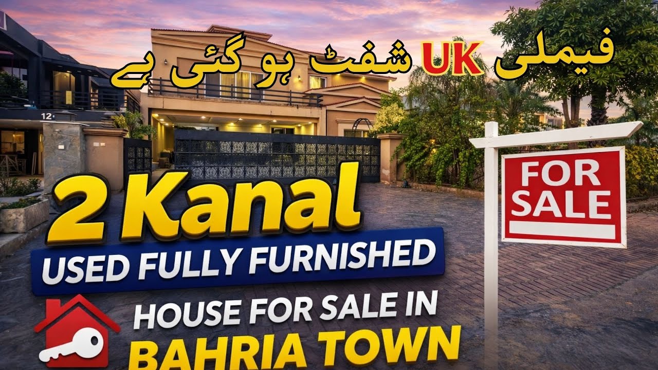 2 kanal used fully furnished low price house for sale in Bahria Town; urgent sale