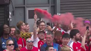 Arsenal fans paint the town red for Premier League victory parade