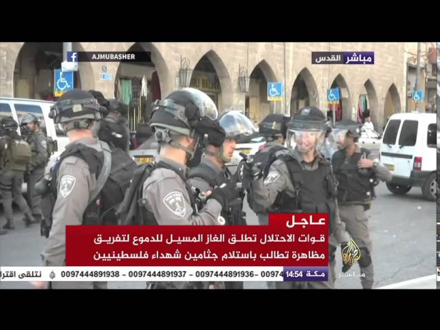جنود الاحتلال يعتدون بالضرب على متظاهرين فلسطينيين