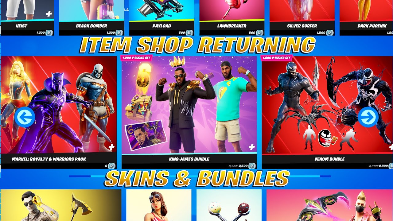 All Returning Item Shop Skins & Bundles (Marvel, Lebron James & Summer Favorites)