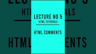 Web Development Tutorials | Lecture 5 - HTML Comments | JHofficial Tutorials