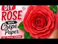 🌹🌹Easy beautiful rose with crepe paper || DIY paper craft