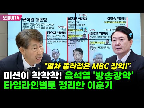 <strong>미션이</strong> 착착착! 윤석열 &amp;#39;방송장악&amp;#39; 타임라인별로 정리한 이훈기 &amp;quot;열차 종착점은 MBC 장악!&amp;quot;