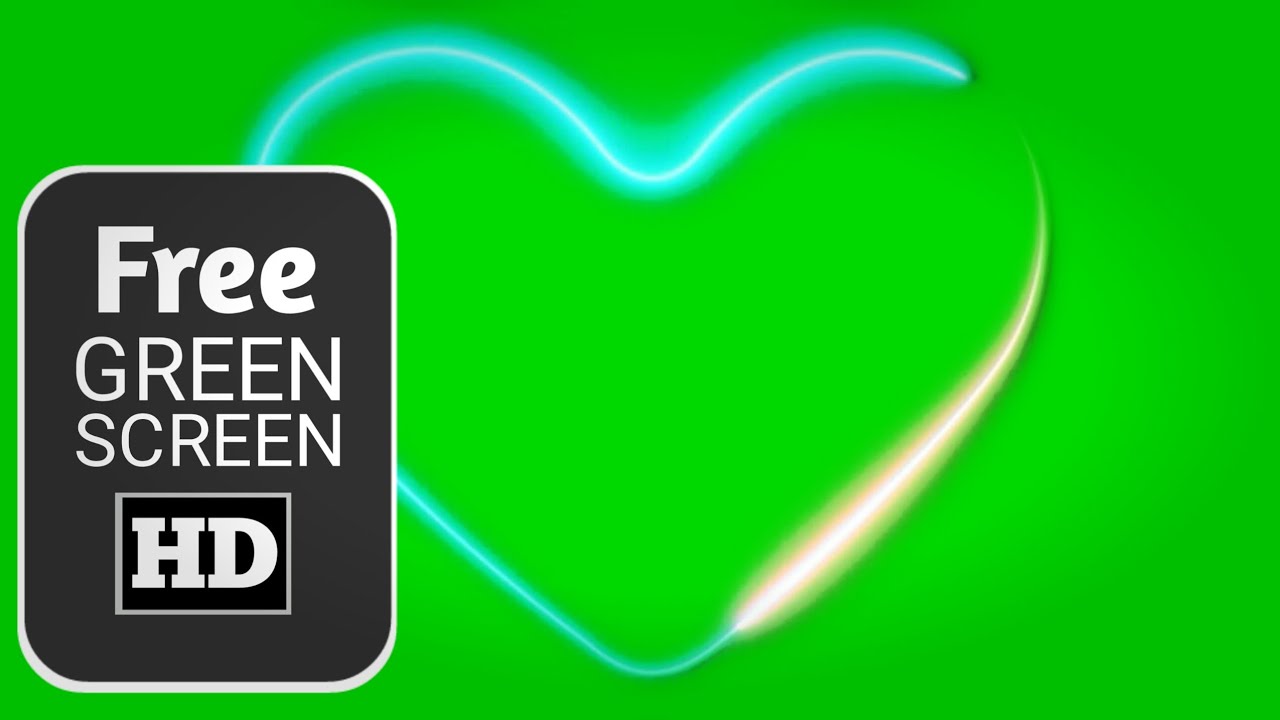 Heart neon colours effects green screen videoHeart green screenFree