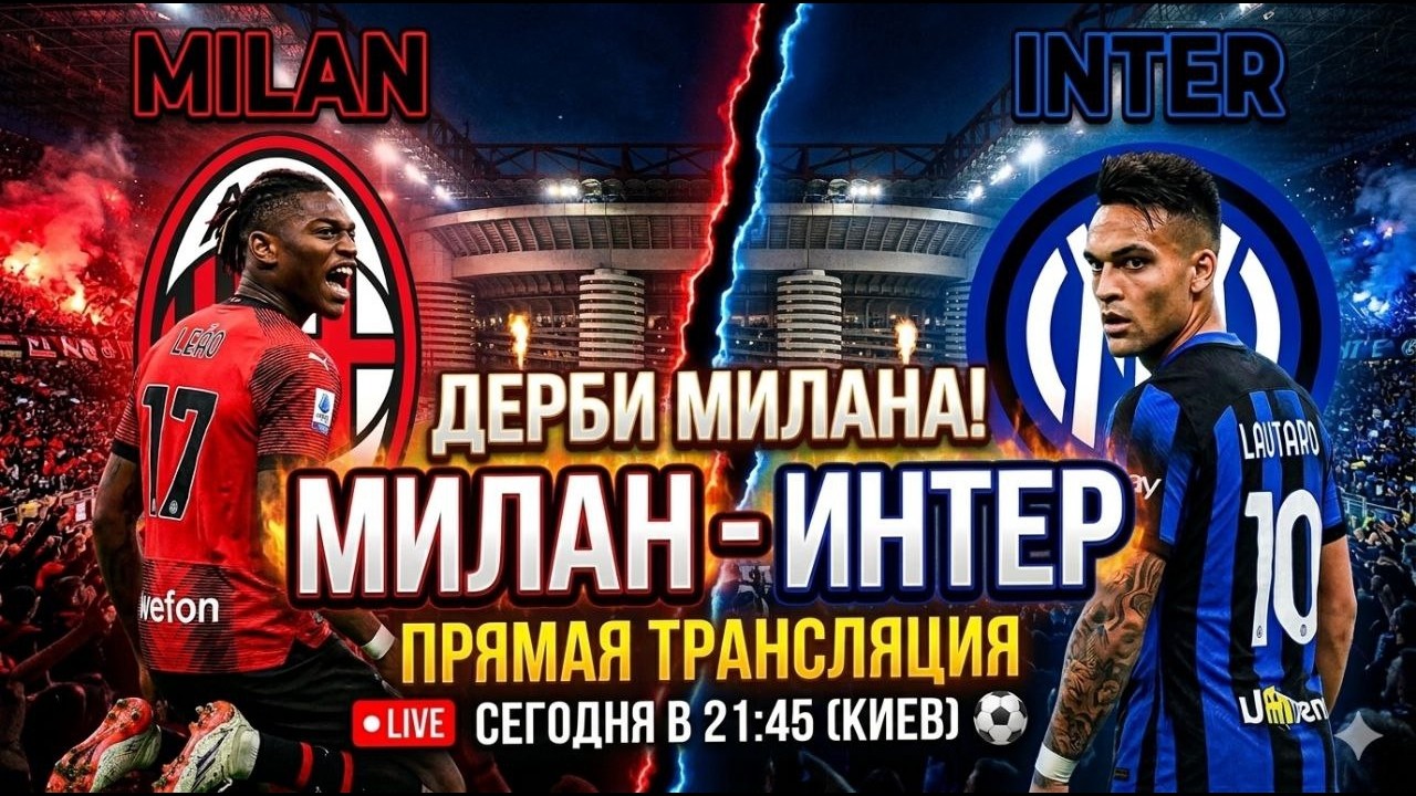 МИЛАН - ИНТЕР. ПРЯМАЯ ТРАНСЛЯЦИЯ СМОТРЕТЬ ОНЛАЙН СЕРИЯ А
