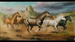Painting a running horse#lukisan kuda berlari