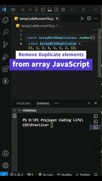 How to Remove Duplicate Elements from an Array in JavaScript. # ...
