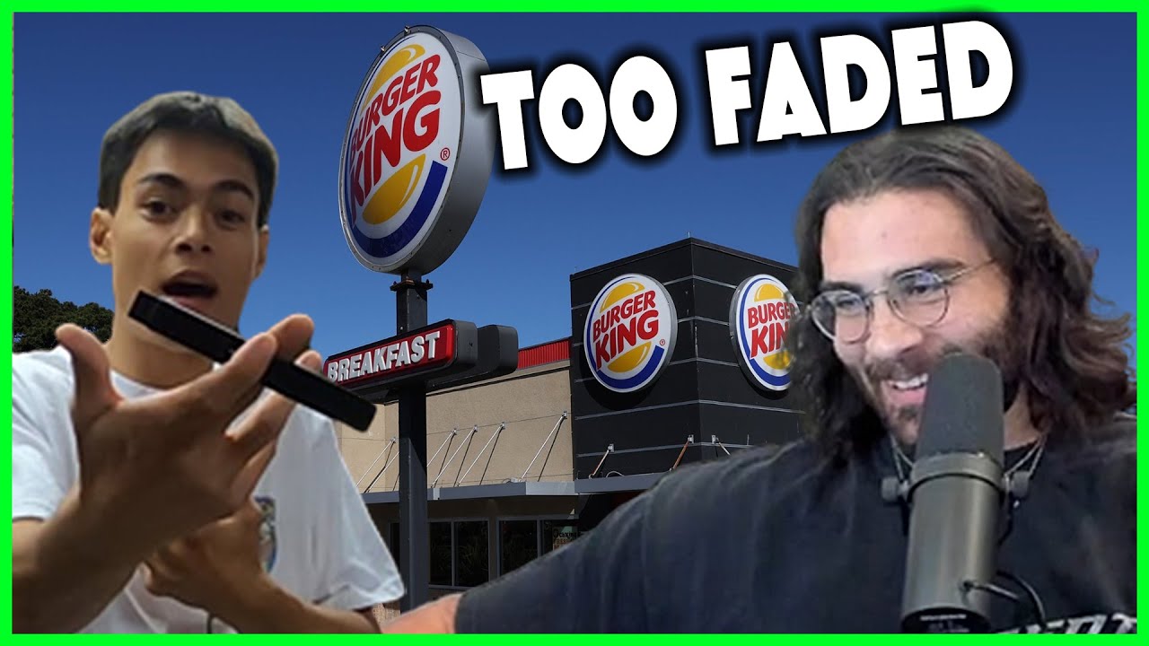 Hasan reacts to WAY TOO FADED AT BURGER KING |  damianluck925