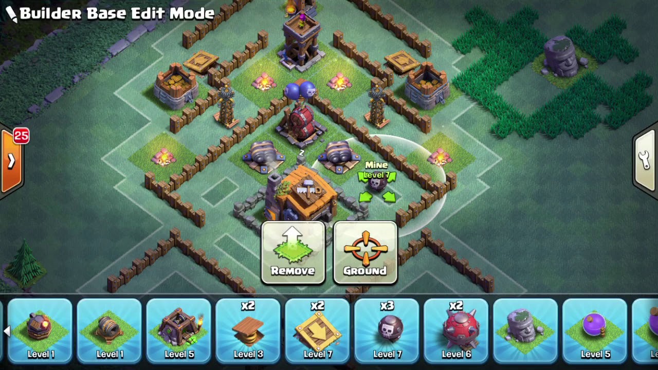 Builder Hall 7 Base - With GIANT CANNON