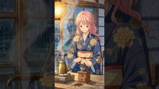 Life of coffee Japanese pink hair girl coffee making ghibli asmr