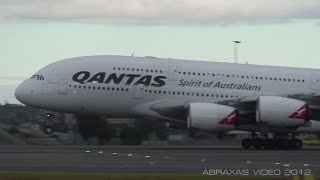 Qantas A380-842 Vh-Oqg - Takeoff From Sydney - 11 August 2012