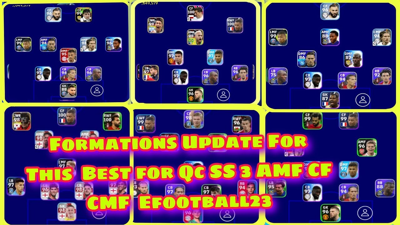 Formations Update For This  Best for Qc SS 3 AMF CF CMF DMF And Other + | Efootball 2023 Mobile