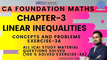CA FOUNDATION | CHAPTER -3 | LINEAR INEQUALITIES | EXERCISE-3A | MATHS MODE | SANTOSH SIR