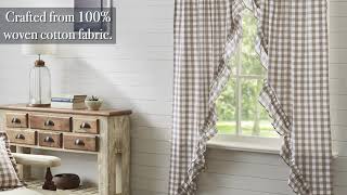 Annie Buffalo Portabella Check Ruffled Window Bath Curtains - For Rustic Vintage Farmhouse Window