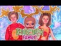 🦌 RUDOLPH the RED-NOSED REINDEER FAMILY CUSTOM BARBIE &amp; LOL Dolls🎄 - Toy Transformations