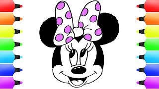 MINNIE MOUSE Coloring Page for Kids - Draw and Color Minnie Mouse for Children