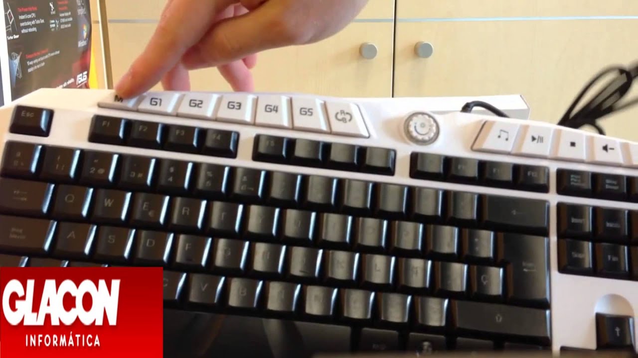 Teclado Iluminado Templarius Gladiator Branco Com Led Vermelho/Azul - EN54560 - Aerocool