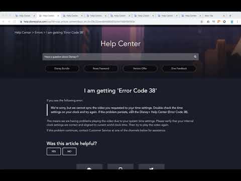 DISNEY PLUS ERROR 38 what to do?