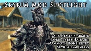 Skyrim Mod Spotlight: Dark Nemesis Armor, Lore Styles Hair, Mammoth Bone Retex, and SkyRealism Grass Skyrim Mod Spotlight: Dark Nemesis Armor, Lore Styles Hair, Mammoth Bone Retex, and SkyRealism Grass