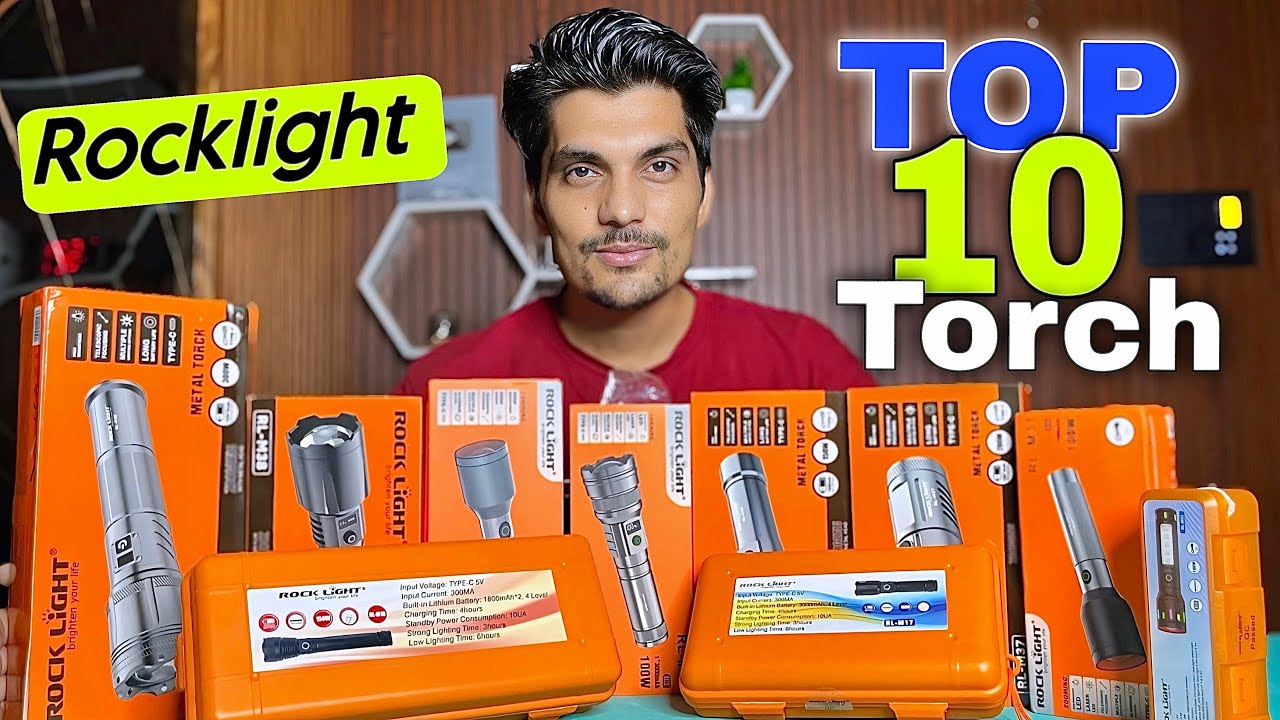 ROCKLIGHT top 10 torchs all new rocklight model review || Rocklight ...