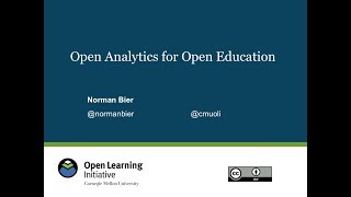 Open Analytics for Open Education