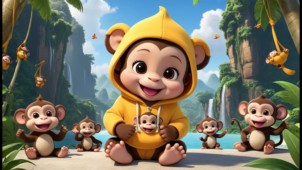 Ten Little Monkeys Jump on Drums | Popular Nursery Rhyme | Educational Kids Songs