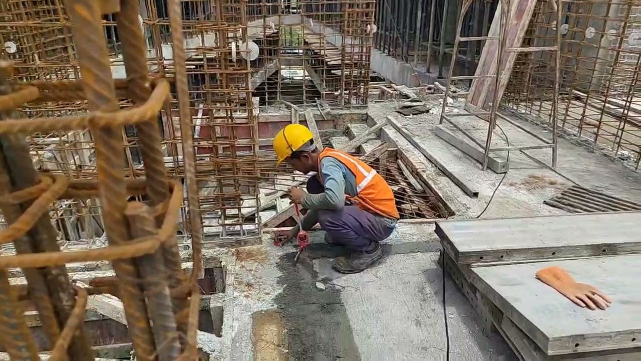 column starter marking after slab casting 