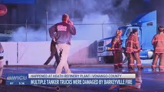 Multiple Tanker Trucks Damaged by Barkeyville Fire