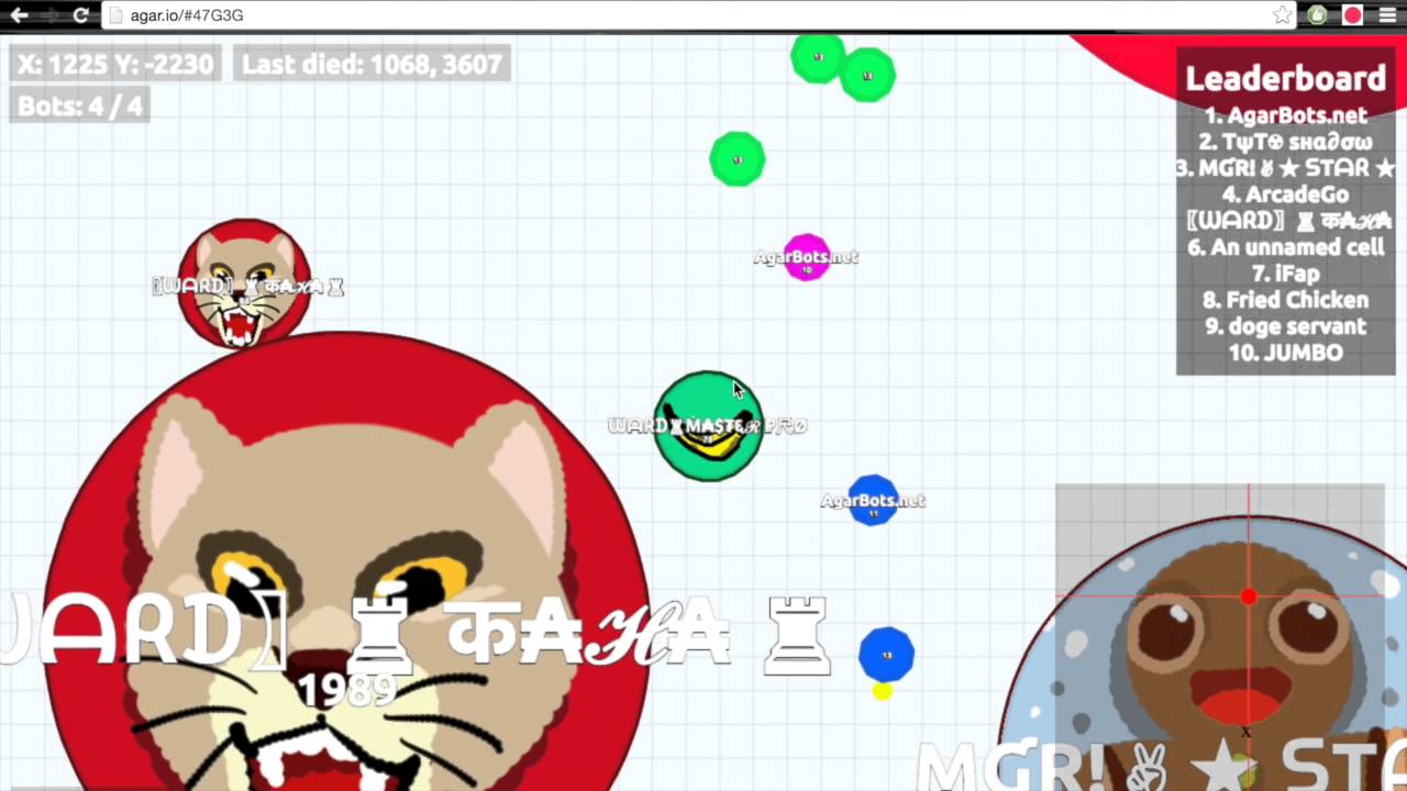 Agar.io - Pro Gameplay Ward Clan - 14,000+ Mass